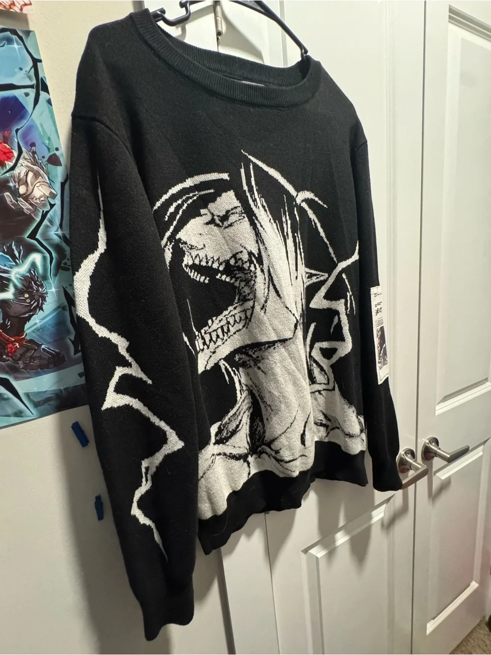 Black Attack on Titan Graphic Knit Sweater